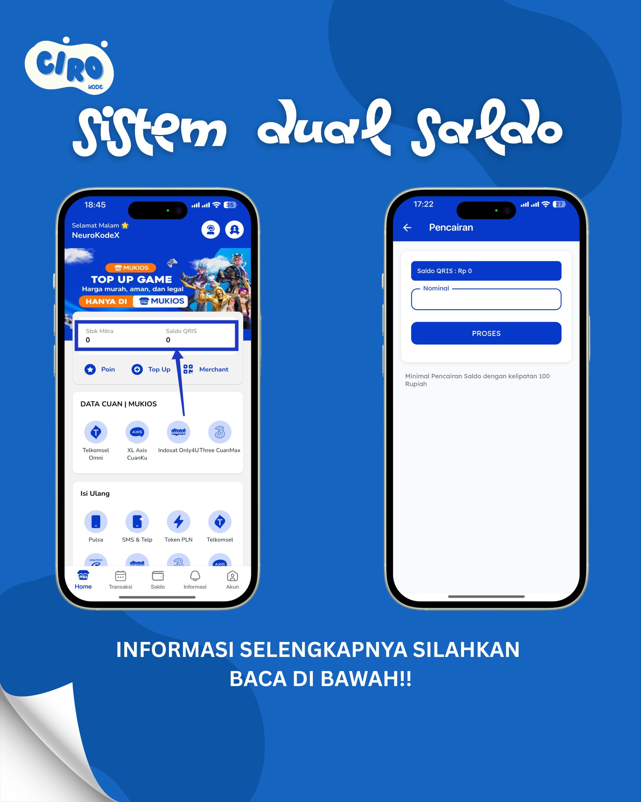 Paket QRIS MERCHANT - Dua Saldo - MANUAL